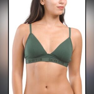 NWOT-Calvin Klein- Bralette- Size L- Moss Green